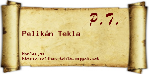 Pelikán Tekla névjegykártya